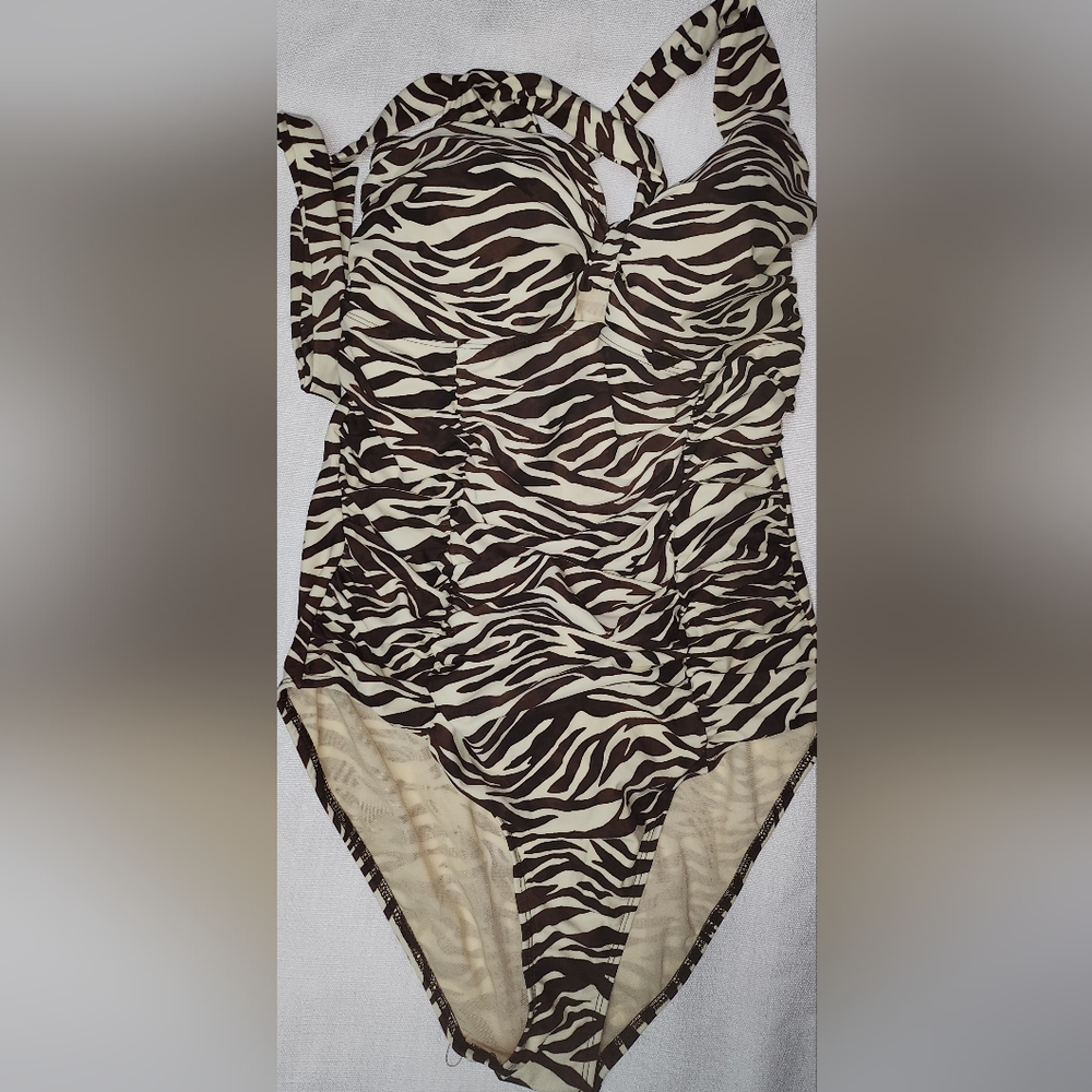 Torrid zebra print swim suit